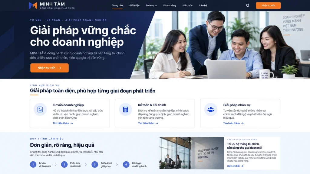 Mẫu website doanh nghiệp dịch vụ – Giới thiệu năng lực