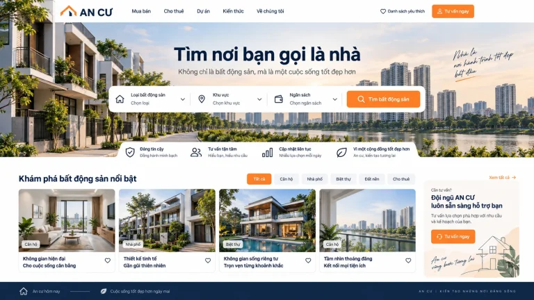 Ảnh thiết kế tham khảo Mẫu website môi giới bất động sản An Cư